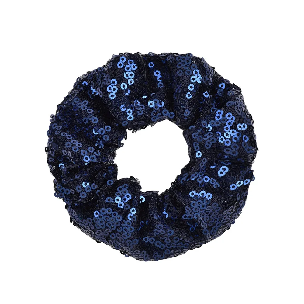metal hair clips 20 Colors 4.3 Inch Solid Sequin Scrunchie Elastic Hair Band For Women Girls Ponytail Holder Hair Rope Headband Hair Accessories knot hair band Hair Accessories