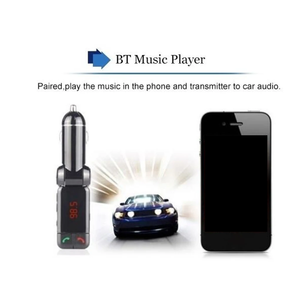 Автомобильный ЖК-экран MP3-плеер Bluetooth громкая связь динамик двойной USB порт зарядное устройство AUX музыкальный плеер