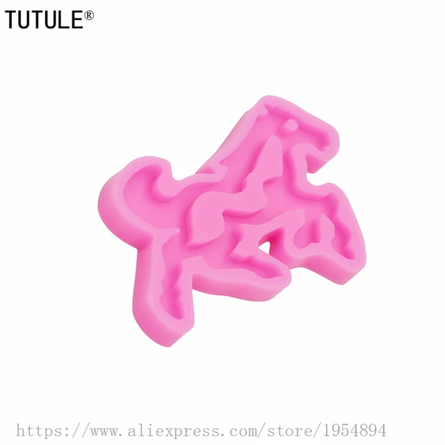 Ló Kulcstartó Epoxi Gyanta Szilikon Penész, Fényes Rózsaszín Kulcstartó, Polimer Agyag, Fondant Sütemény Penész - Image 3