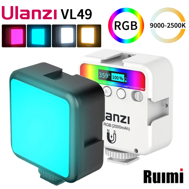 Ulanzi Vl49 Rgb Video Lights Led Light Panel Photography Camera Lights Photography