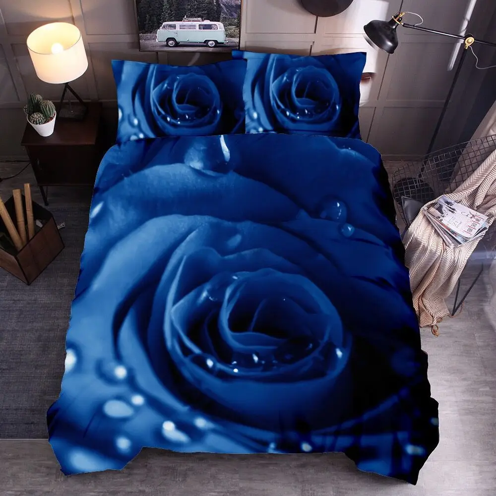 Warmslive 3D принт розы пододеяльник набор на заказ Король Королева один размер Удобный домашний текстиль постельные принадлежности наборы