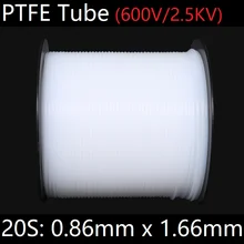 20S 0,86 мм x 1,66 мм PTFE трубка T eflon Изолированная жесткая капиллярная F4 труба высокая термостойкость шланг передачи 600 в белый