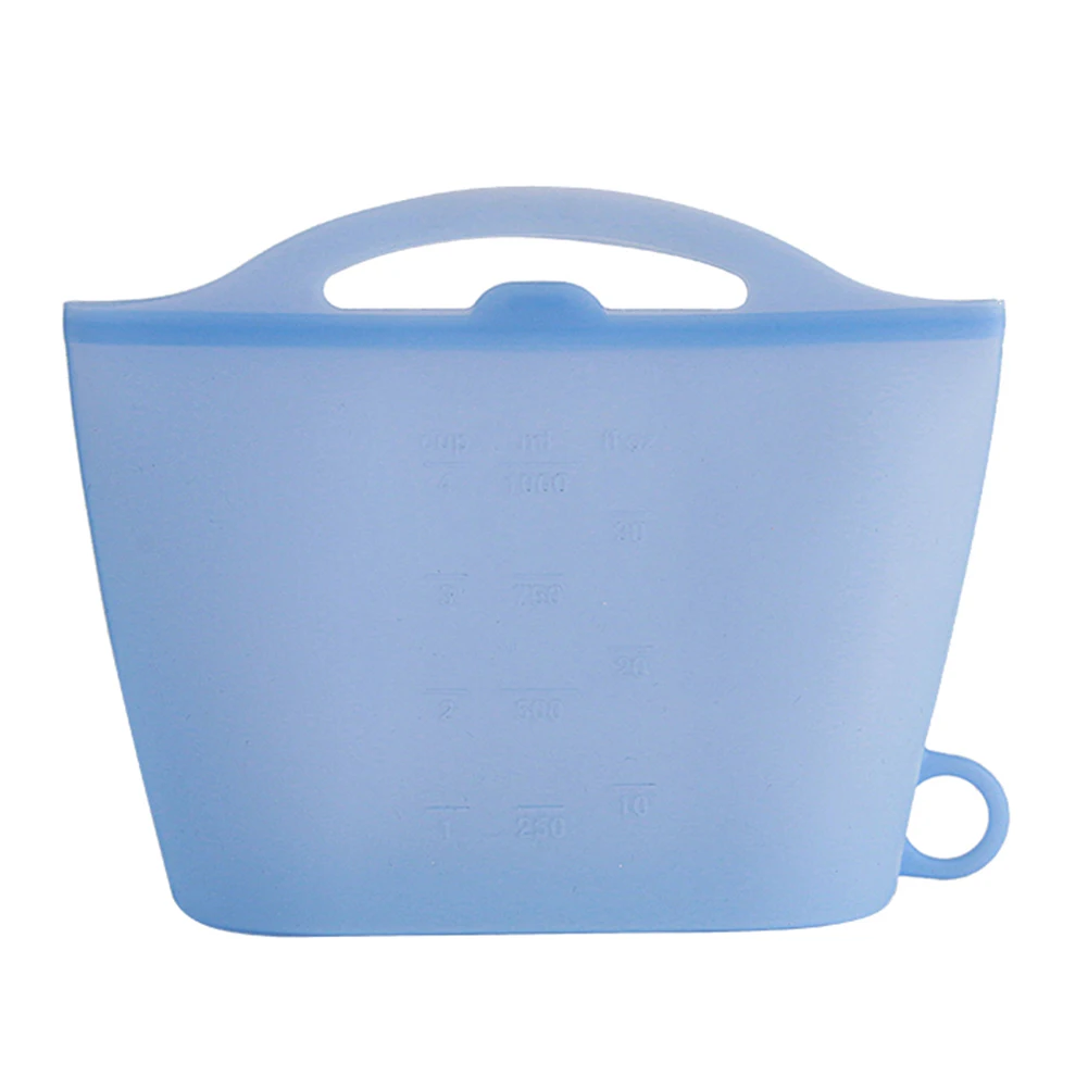 Blue Силиконовый мешок для хранения еды многоразовые Ziplock Сумки для хранения еды герметичное уплотнение микроволновая печь безопасный J99Store - Цвет: Blue