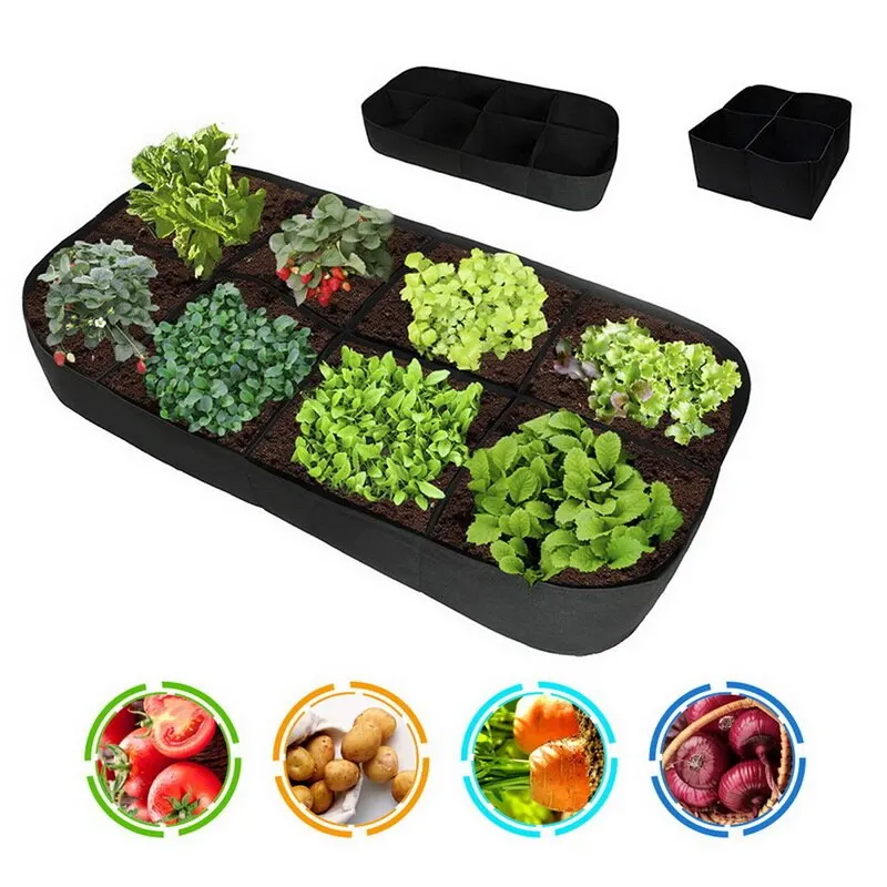 

Breathable Grow Bag 4/8-hole Container Planting Bag Fabric Garden Plant Bed Vegetable Plante Seedling Gallon Tree Handle DIDIHOU
