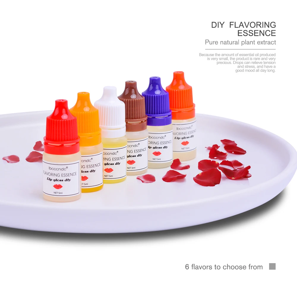 6pcs/set 5ml Natural Flavor Essence Oils Makeup For Handmade Cosmetic Lip Gloss Lipgloss DIY Flavoring Essential Oil