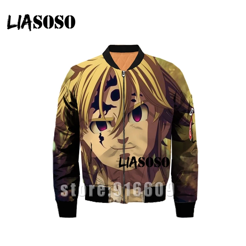 Зимняя куртка с 3D принтом Nanatsu No Taizai The Seven Deadly Sins, ветровка, пальто, толстовки, аниме, Толстовка Harajuku - Цвет: 14