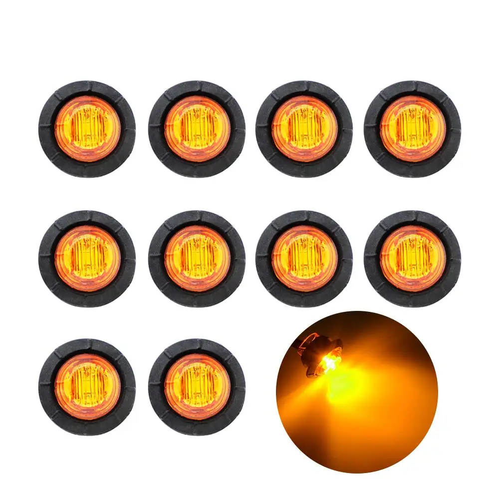 Fuleem 50 шт. 3led Янтарный 3/4 дюймов Мини СВЕТОДИОДНЫЙ Датчик дорожного просвета боковые габаритные огни 12 в водонепроницаемый