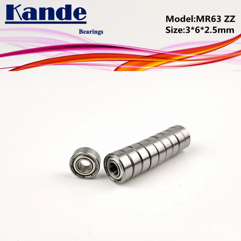 Kande подшипники 10 шт. ABEC-1 MR63ZZ 10 шт. ABEC-5 MR63ZZ 3x6x2,5 миниатюрный шариковый подшипник