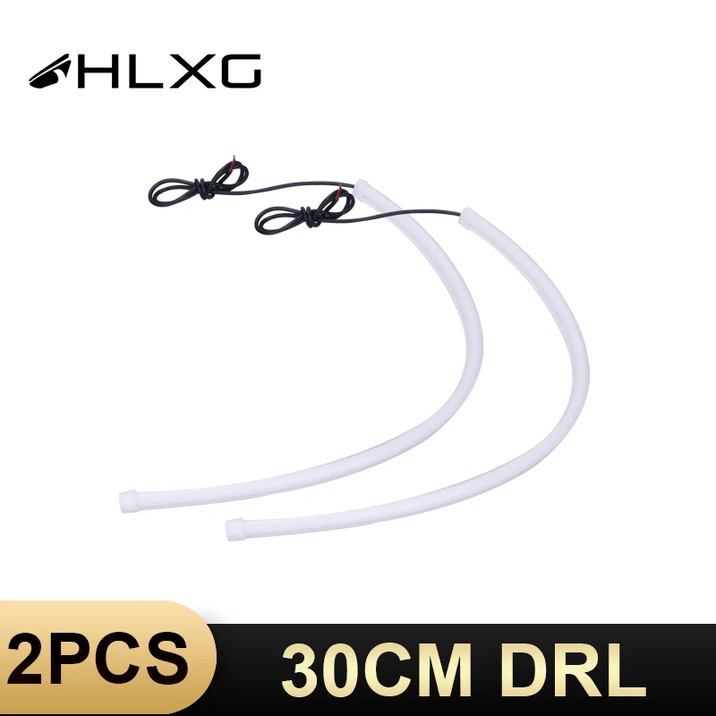 HLXG 2 шт. тонкий гибкий DRL белый желтый указатель поворота универсальная противотуманная фара для вождения дневные ходовые огни авто автомобиль 12 В DC