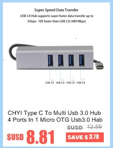 CHYI 7 портов Usb Hub 3,0 мульти Usb3.0 хаб 5 Гбит/с Супер Скоростной сплиттер с переключателем вкл/выкл адаптер питания аксессуары для ПК компьютера