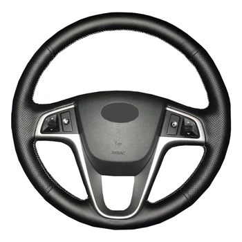 

Artificial Leather car steering wheel braid for Hyundai Solaris Verna i20 2008-2012 Accent/Custom made dedicated Steering-Wheel