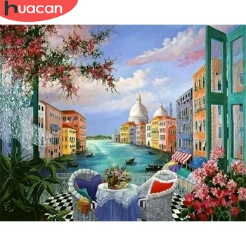 

HUACAN DIY Pictures By Number Kits Home Decor Painting By Numbers City Landscape Drawing On Canvas HandPainted Art Gift