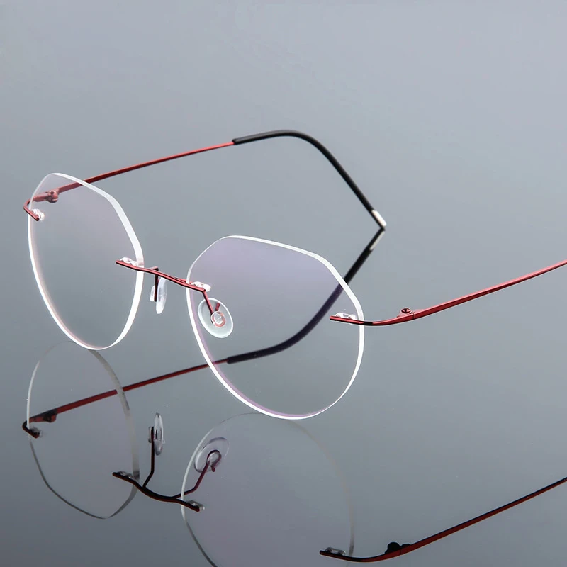 Eyeglasses Frames Eyeglass Frames Elbru Ultralight Eyeglasses Frames Memory Titanium Rimless Reading Glasses Men & Women Presbyopic Eyeglasses Brand Design
