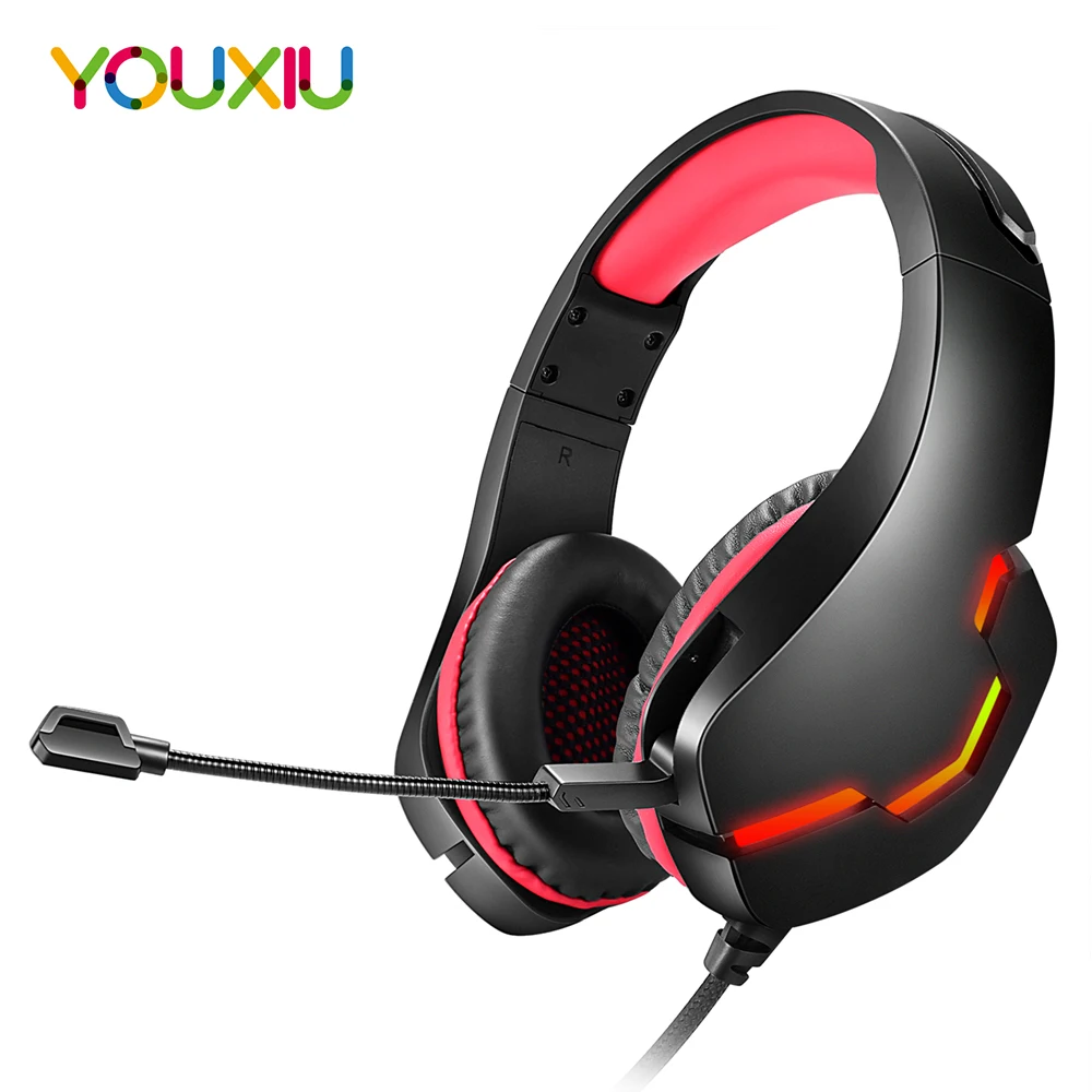 Professional RGB Light Computer Gaming Headsets Deep Bass Wired PS4 Gaming Headphone Adjustable Volume Control Headset With Mic