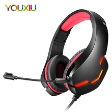 Professional RGB Light Computer Gaming Headsets Deep Bass Wired PS4 Gaming Headphone Adjustable Volume Control Headset With Mic