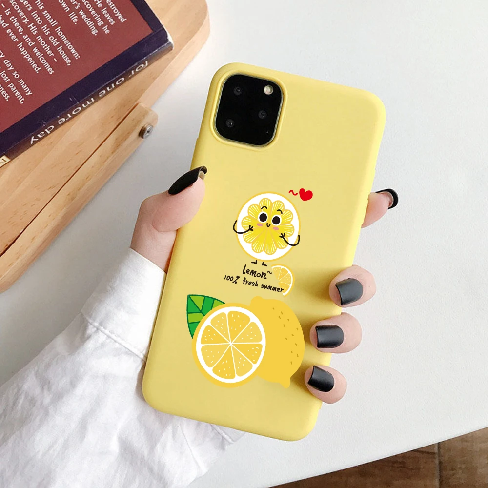 Матовый чехол для телефона s для iPhone 11 Pro 6 6S 8Plus X XR 7Plus XS Max милый мягкий силиконовый чехол с авокадо забавным динозавром карамельный чехол Coqua - Цвет: 10