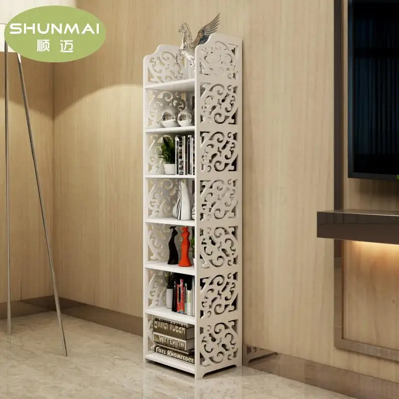 Shelf Floor Multi-layer Storage Shelf Bedroom Kitchen Living Room European Children's Bookshelf Simple White Shelf
