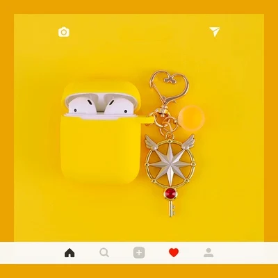 Силиконовые чехлы для Apple AirPods 2 мягкие Мультяшные милые цветочные наушники чехол для Air Pods 1 Зарядная коробка крышка с крючками - Цвет: 006