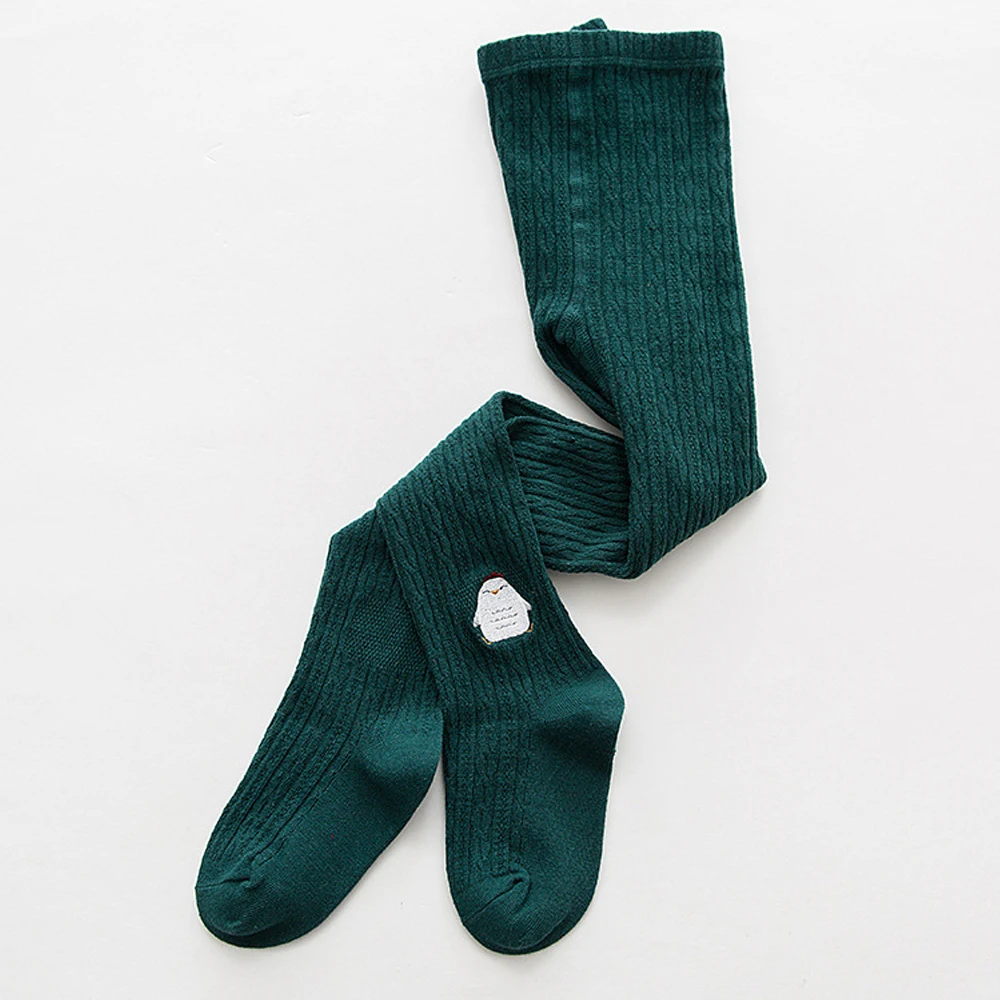 dark green Детские колготки для девочек, колготки, чулки, брюки, дышащие удобные Чулочные изделия с рисунком, милые хлопковые чулки для малышей, брюки - Цвет: dark green