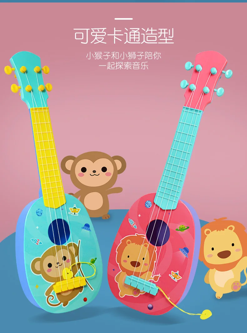 Buddyfun миниатюрная гитара укулеле начинающих детей на гитаре инструменты 3-летней Для женщин мальчик ребенок модель акустической гитары