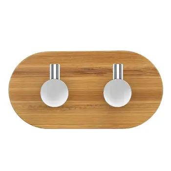 

New Adhesive Hook, Wall Hooks for Bathroom Towel Hooks Kitchen Room Hook Stick, Bamboo and Stainless Steel