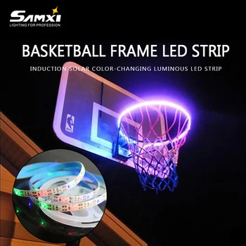 

Solar LED Light strip Basketball Frame LED Strip RGB2835 1.5m/90LEDs Waterproof Flexible Induction Luminous Basketball LED Strip