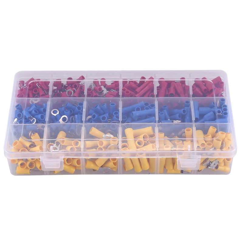 

Crimping Pliers Cable Lugs Set, Crimping Pliers with 700 pcs. Electrical Connectors Crimp Connectors Assortment 0.5-6 Qmm for In
