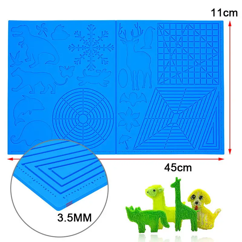 3d-ручка DIY3D силиконовый дизайнерский коврик с базовым шаблоном 2 силиконовыми