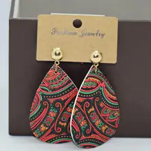 Pendientes de regalo de tótem de joyería a cuadros Vintage de cuero clásico de estilo étnico para mujer