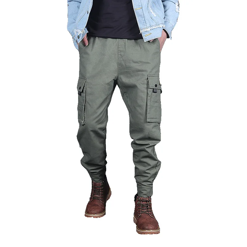 Хорошая Мужская модная уличная одежда, мужские джинсы, штаны для бега, Молодежные повседневные Летние штаны с завязками на лодыжке, брендовые европейские джинсы