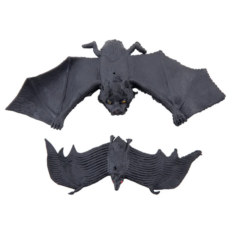 

50pcs Horror Bats Halloween Realistic Looking Spooky Hanging Bats Artificial Rubber Bats For Halloween Party Haunted House Decor
