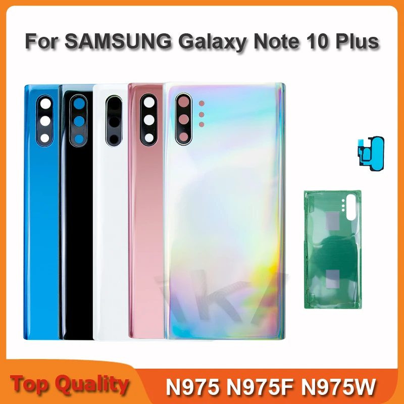 

Водонепроницаемая стеклянная задняя крышка батарейного отсека для Samsung Galaxy Note 10 Plus N975, задняя крышка корпуса с рамкой объектива камеры