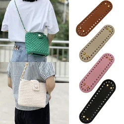 18*5cm Handmade Oval Long Bottom Pu Leather Rectangle Round Bottom Diy 38 Holes Crochet Bag Bottom 4 Colors