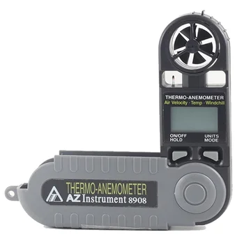 

AZ8908 Mini Wind Speed Meter Use For Measure the Wind Speed,Temp.and Windchill.Tripod Mountable,Wind Speed Units Switchable.