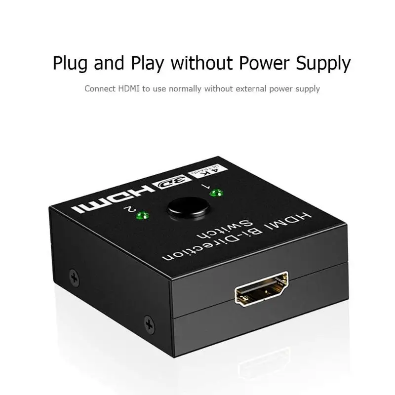 Горячая Распродажа, мини HDMI сплиттер, Классический деликатный HW-201Q, 1x2/2x1, HDMI сплиттер, двухнаправленный, 2 в 1, 4 K, видео адаптер, коммутатор