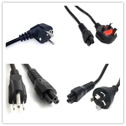 High - Quality UK Standard C5 Cloverleaf to 3 - Pin AC Power Cable - Black (UK)