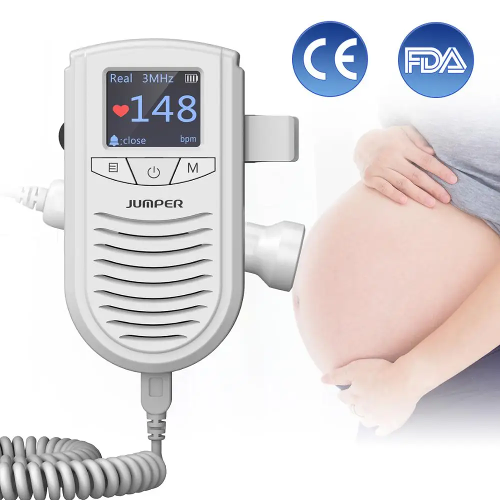 Household Pregnant Baby Ultrasound Heartbeat Sound Monitor No Radiation 3.0MHz Probe Fetal Doppler