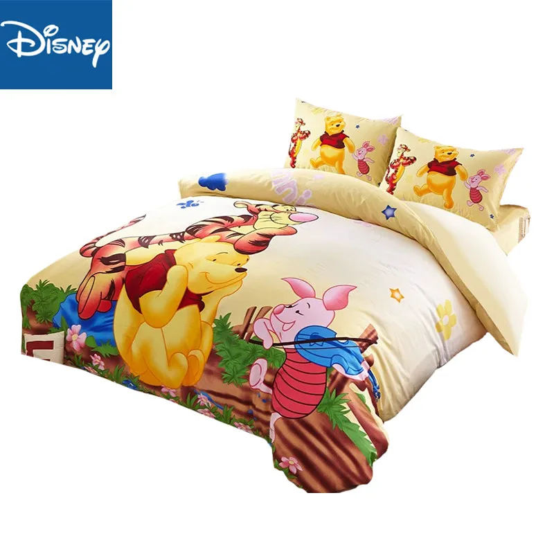 

Winnie the Pooh Tigger Piglet Bedding Girls Comforter Cotton Bed Sheet Duvet Cover Set Single Twin Queen Disney Character Yellow