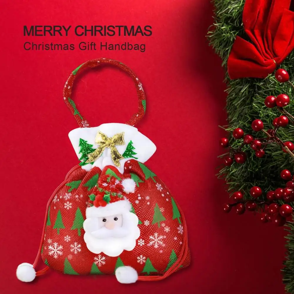 Christmas Gift Handbag Drawstring Candy Bag Merry Christmas Sweet Candy Bags Present Bag Home Party Xmas Decoration