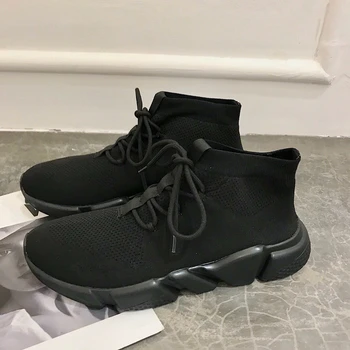 

Hot Selling Lace up Handmade Knitting Flat Sock Shoes Light Soft Amazing Design Running Outside Trainer Shoes for Man and Woman