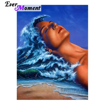 

Ever Moment Painting By Diamonds Kit Ocean Waves Mosaic Making Full Square Resin Drill DIY Hobby Handicraft Wall Art Decor 4Y785