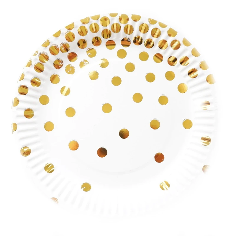 plate 10pcs Черная одноразовая посуда из золотой фольги, вечерние бумажные стаканчики, бумажные полотенца, принадлежности для дня рождения, вечеринки, свадьбы, украшения для детей - Цвет: plate 10pcs