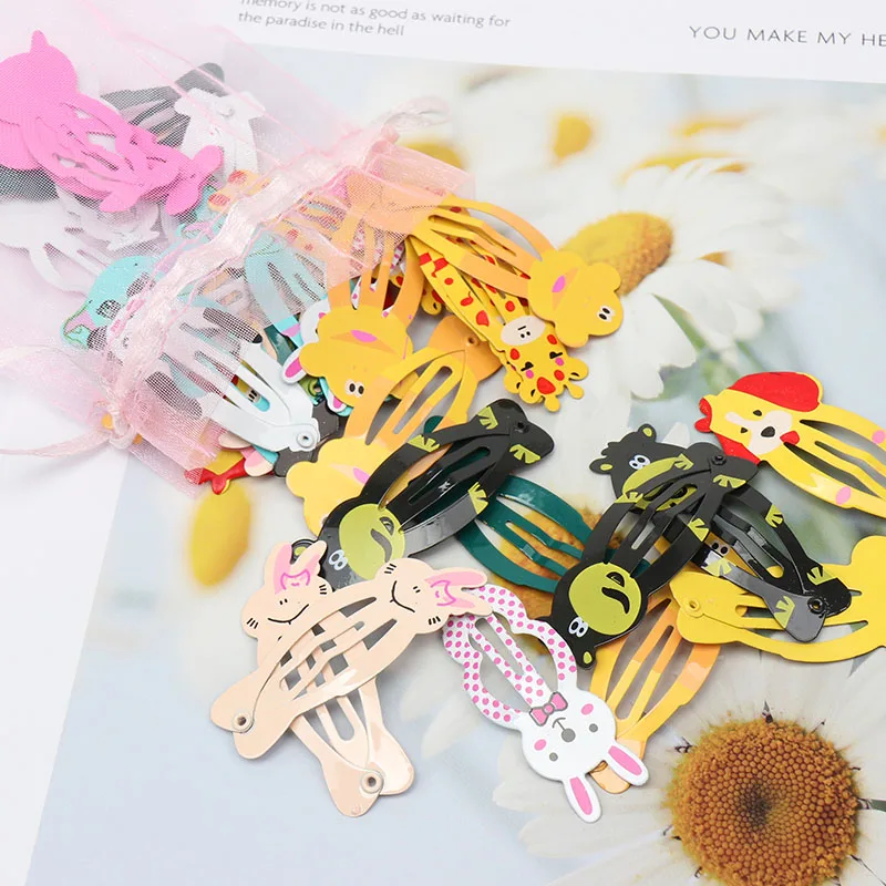 1 Pack Sweet Candy Color Hair Clips for Baby Girls Cartoon Printed Hairpins Princess Hairgrips Party Kids Girls Hair Accessories