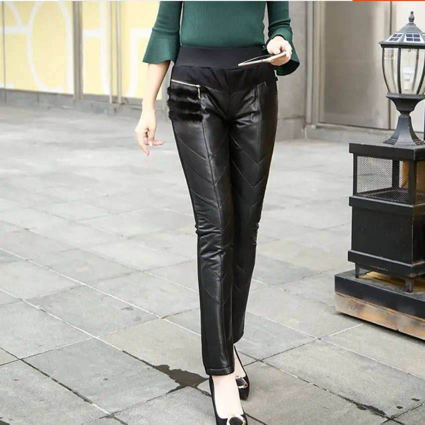 black Stretch pencil pants F517|Pants 