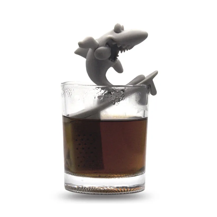 

Spoof Whole Person Bite Finger Shark Tea Making Device Shark Bite Tea Strainer Surfboard Shark Toy Tea Strainer