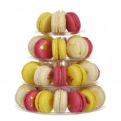 Stackable Регулировка слоев 4 яруса ясный Macaron дисплей стойка Macaroons круглый дисплей башня для свадьбы День рождения и т. д