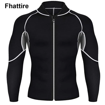 

Men's Slim Body Shaper Neoprene Sweat Vest Sauna Suit Weight Loss Fitness Long Sleeve Zipper Workout Shirt Slimming Waist Traine
