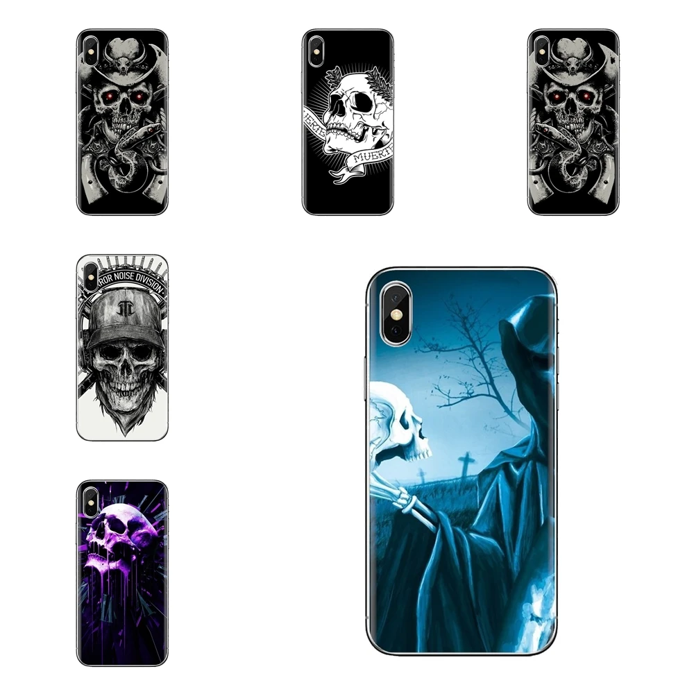 For iPhone XS Max XR X 4 4S 5 5S 5C SE 6 6S 7 8 Plus Samsung Galaxy J1 J3 J5 J7 A3 A5 Soft Transparent Shell Covers Best Skull 2 |