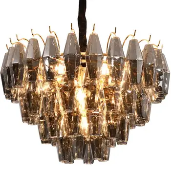 

Postmodern creative chandelier diamond glass chandelier neoclassical duplex villa hotel model house creative lamps