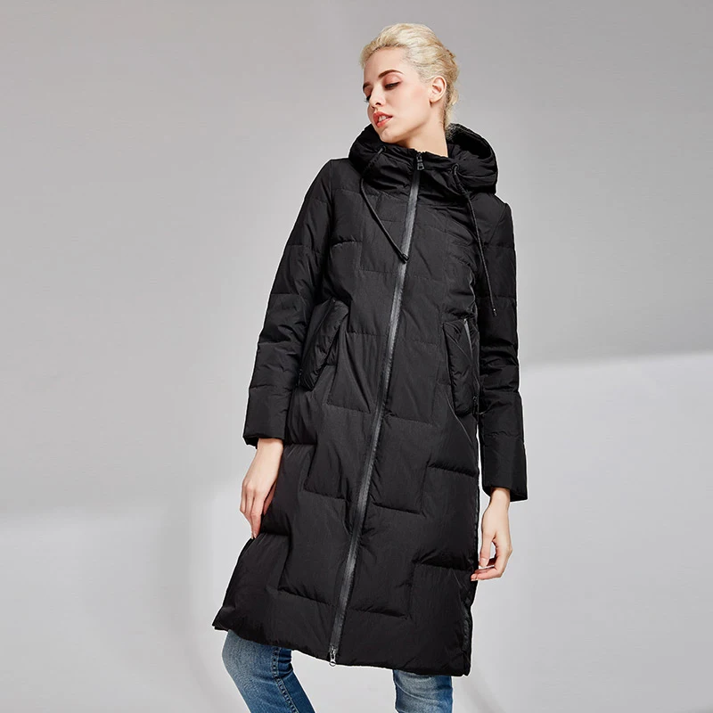 

High quality winter 90% white duck down jacket down jacket 2019New women's coating warm thick hooded women's long down jacket XL